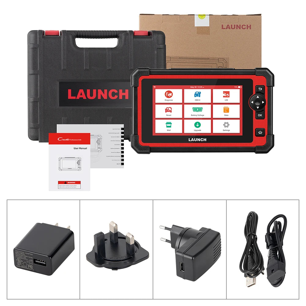 Kit completo de cables OBD2, manuales y adaptador original de la máquina Launch CRP919E