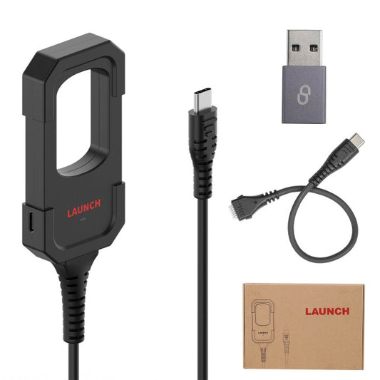 Módulo base del programador de llaves LAUNCH X431 IMMO. Incluye antena de clonación, cable Tipo C, adaptador USB y embalaje original. Kit de cerrajería automotriz (no incluye mandos inteligentes).